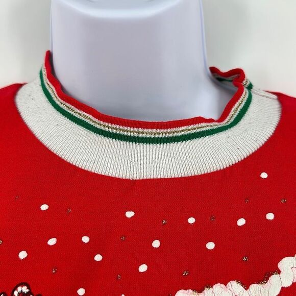 Vintage Christmas Sweatshirt Seasons Greetings - Picture 8 of 11